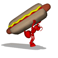 ant carrying hotdog