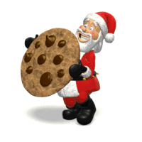 big cookie santa walking