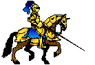blue knight horse lance