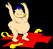 fat guy dancing naked