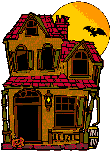 haunted house moon bat