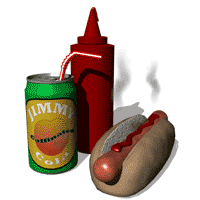 hotdog soda ketchup