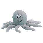 octopus toy grey