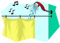 shower singing curtain